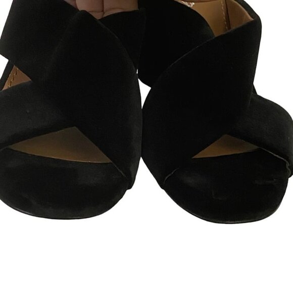 Lola Cruz Black Criss Cross Slip On Heeled Sandals Mirrored Heels Mosaic Size 39 - Picture 2 of 11